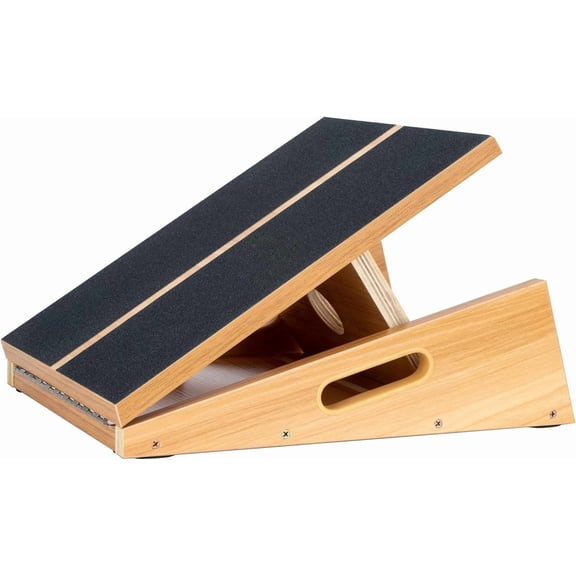 Extra Large Wooden Slant Board, Adjustable Incline Board and Calf Stretcher, Stretch Board, Extra Side Handle 16 X 18 Inches, 5 Positions (500 LB Capacity)