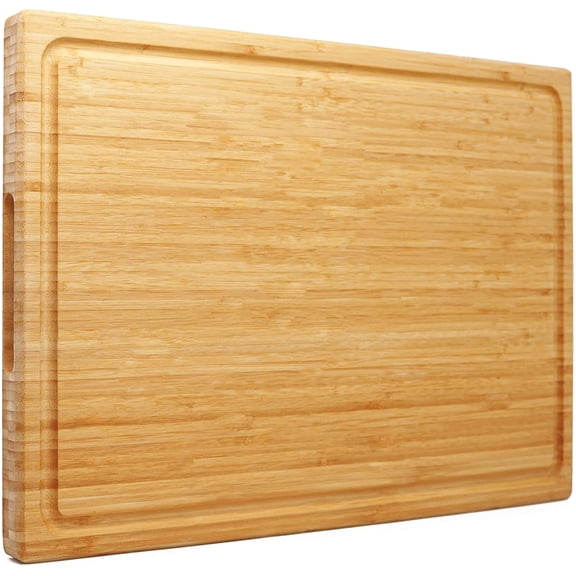 Extra Large XXXL Bamboo Cutting Board 24 x16 Inch, Largest Wooden Butcher Block for Turkey, Meat, Vegetables, BBQ, Over the Sink Chopping Board with Handle and Juice Groove, Thickness 1.25"