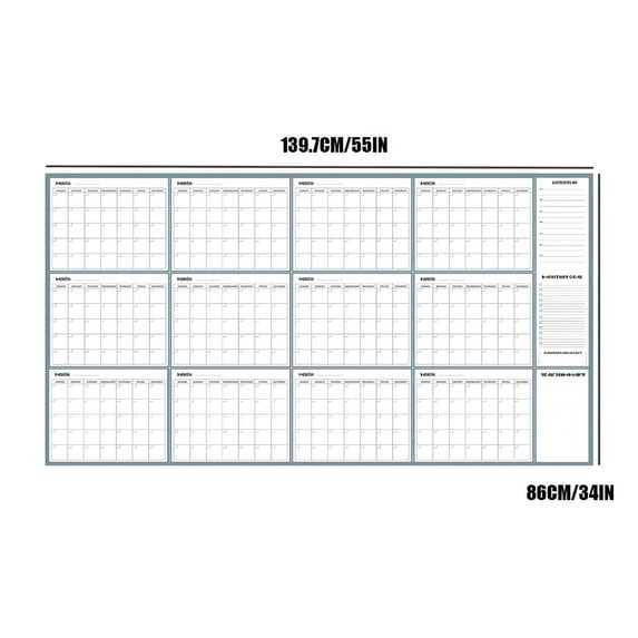 Extra Large Yearly Planner Calendar Wall Decor Eye-Catching Schedule