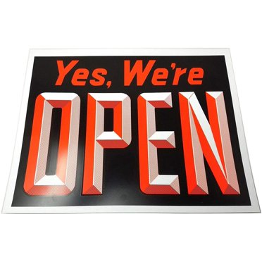 Hillman Group 848653 6 x 12 in. Plastic Two-Sided Open & Closed Sign ...