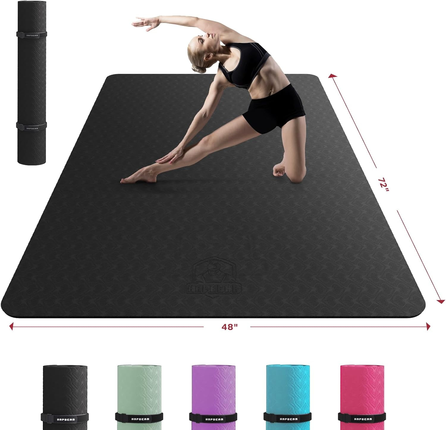 Extra Large Yoga Mat 72 x48 78 x54 x6mm 1 4 inch Non Slip Durable Eco Friendly Thick Wide Exercise Mat for Home Workouts Yoga Pilates Stretching Meditation Barefoot Exercise Walmart