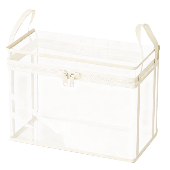 Extra Large Zippered Fabric Storage Container with Handles for Home Organization and Seasonal Bedding