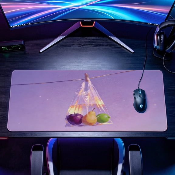 Extra Large floating fruit bag aesthetic Mouse Pad,Non Slip Rubber Pad,Desktop Decoration Drotection Pad,Washable,Lock Edge Multi Size,Premium Multipurpose Mousepad