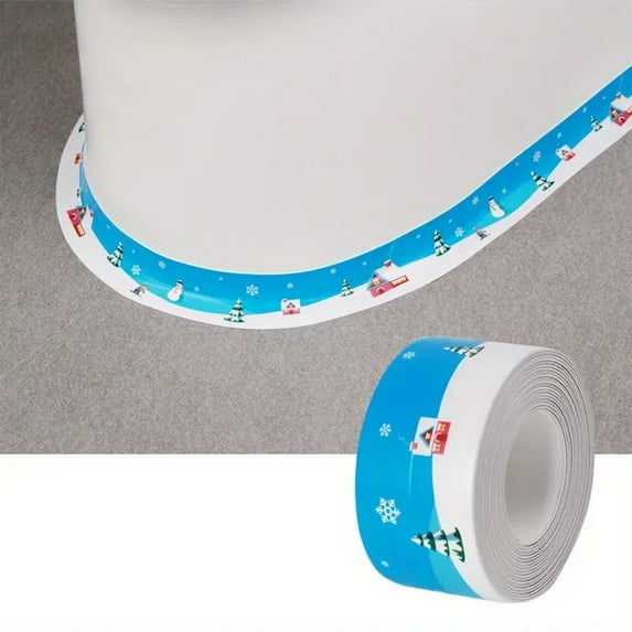 Extra Long 10.5FT Self-Adhesive Waterproof Caulk Tape Strip for Toilet, Bathroom, Kitchen Sink & Tub Sealing - Anti-Mold Multi-Color Rubber Sealant Gap Cover, Easy Peel & Stick