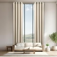 thumbnail image 1 of Extra Long 14 FT Blackout Curtain, Antique Bronze Grommet Tall Curtain for High Ceiling or Long Window, 2 Story Curtain for Living Room (1 Panel, 52" W x 168" L, BISCUIT), 1 of 5