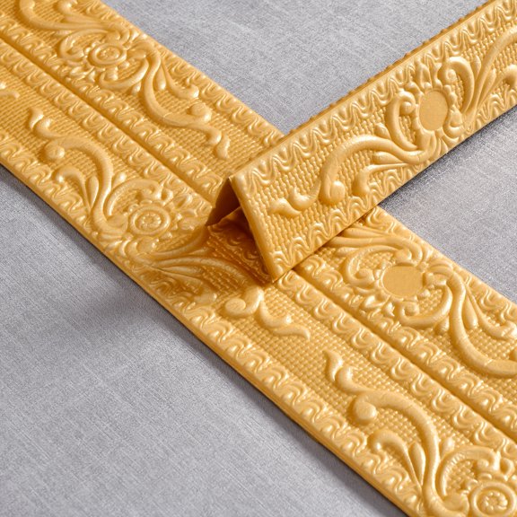 Extra Long 230cm/6.5ft Self-Adhesive Waterproof Vinyl Wallpaper Strip, Peel & Stick Border for Baseboard Ceiling, Kitchen Bathroom Living Room Office Decor