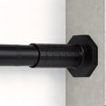 thumbnail image 1 of Extra Long 51-168" Octagon End Cap Tension Rod, Heavy Duty No Drilling Adjustable Window Rod for Sliding Door & Blackout Curtains, Matte Black, 1 of 8