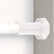 Extra Long 51-86" Octagon End Cap Tension Rod, Heavy Duty No Drilling Adjustable Window Rod for Sliding Door & Blackout Curtains, Matte White