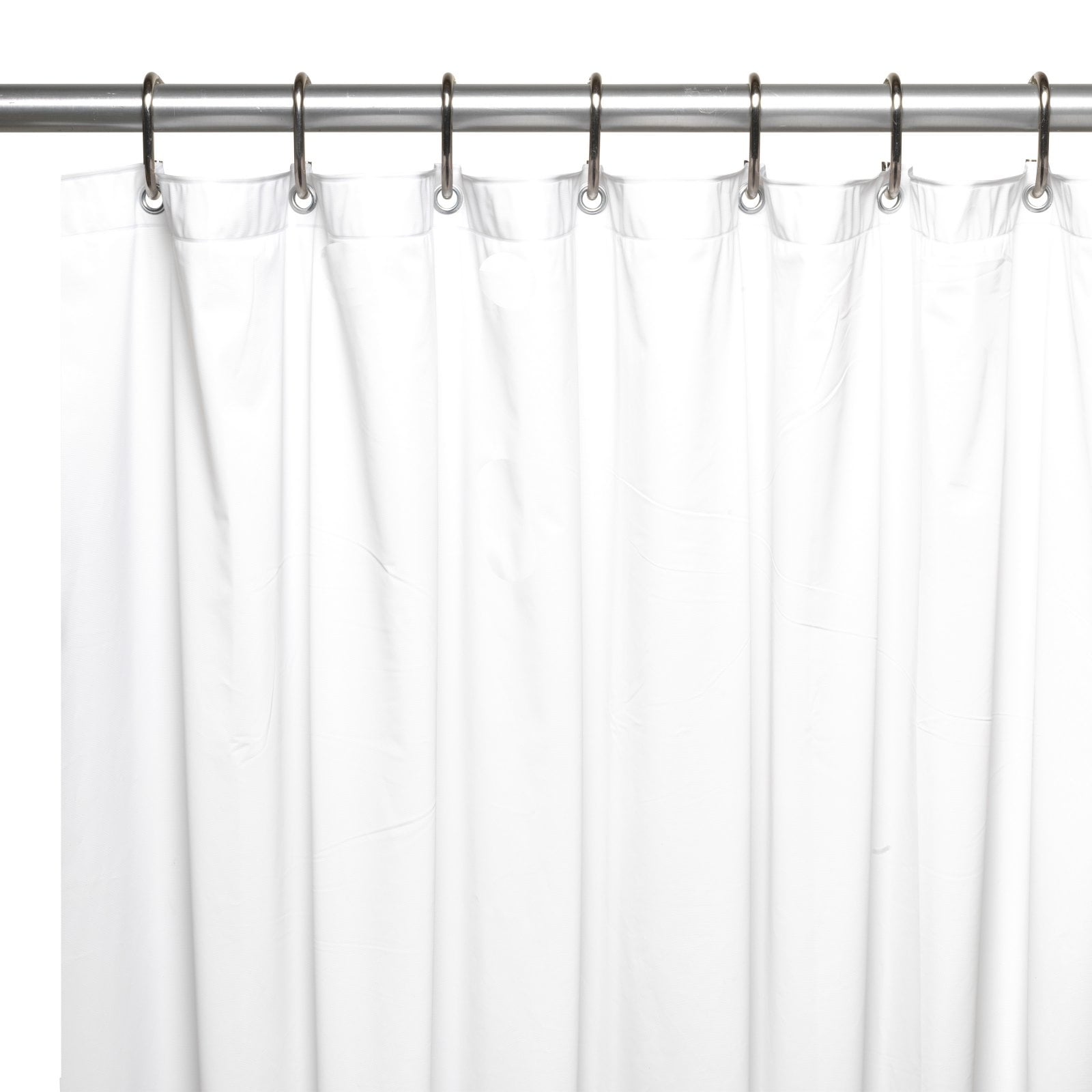 Extra Long (70'' x 84'') Mildew-Resistant, 10 Gauge Vinyl Shower Curtain Liner w/ Metal Grommets and Reinforced Mesh Header in White