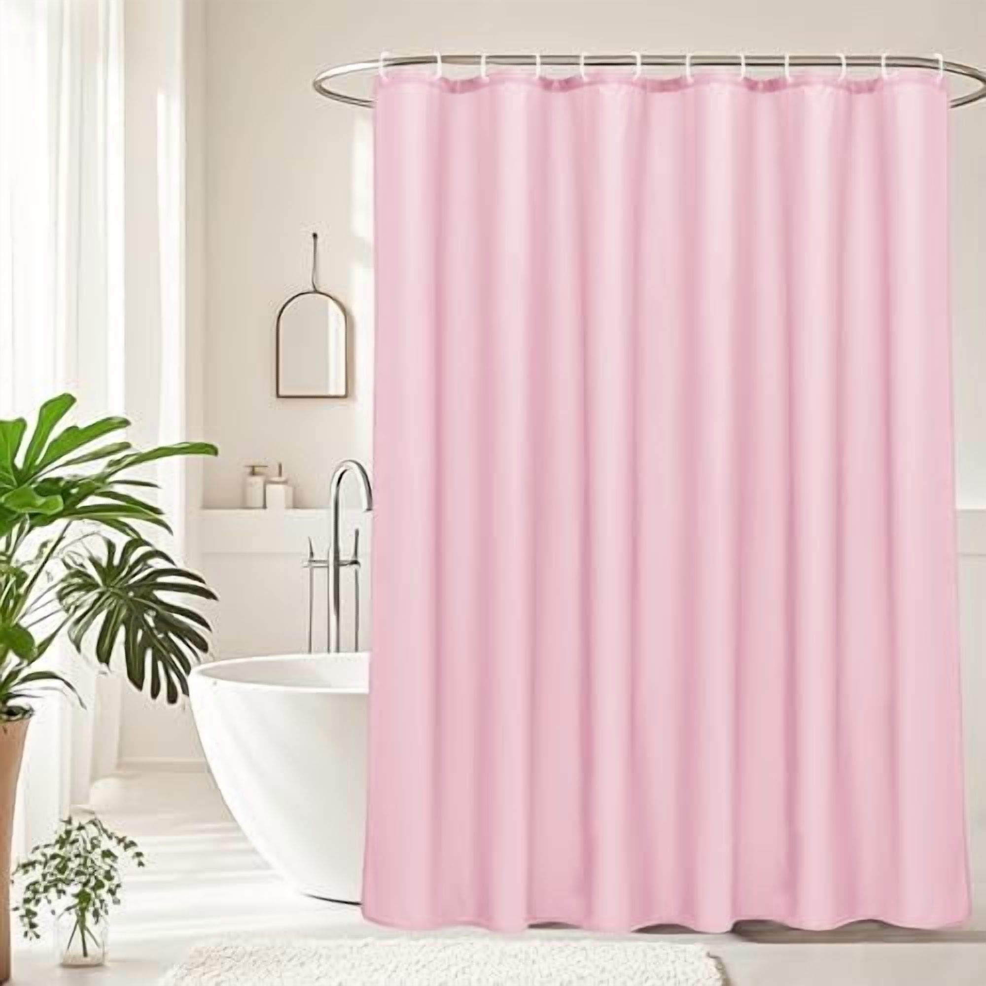 Extra Long 72x78 inch Shower Liner, Fabric Solid Color Shower Curtain ...
