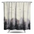 thumbnail image 1 of Extra Long 84x72 Inch Grey Shower Curtain Nature Mountain Tree Shower Curtain Light Gray Misty Forest Shower Curtains for Cool Bathroom Decor Cloth Bath Curtain, 1 of 4