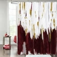 thumbnail image 1 of Extra Long Abstract Shower Curtain 72 x 84, Burgundy 84 inch Brush Strokes Oil Painting Shower Curtain, XL Graffiti Ombre Fabric Shower Curtains for Modern Bathroom Decor, 1 of 6