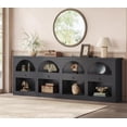 thumbnail image 1 of Extra Long Arched 78.7" Console Tables for Entryway, 3-Tier Sofa Table with 4 Drawers & Open Shelves, Narrow Long Accent Table for Living Room Hallway, Black, 1 of 9