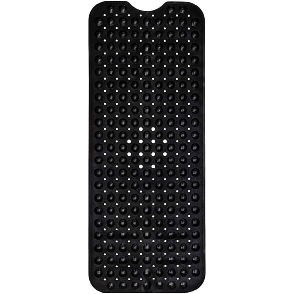 Extra Long Bath Mat 40 x 16 Inch, Non Slip Shower Mat with Suction Cups, Anti-Slip Bathroom Tub Mat for Smooth Shower Floors, Black