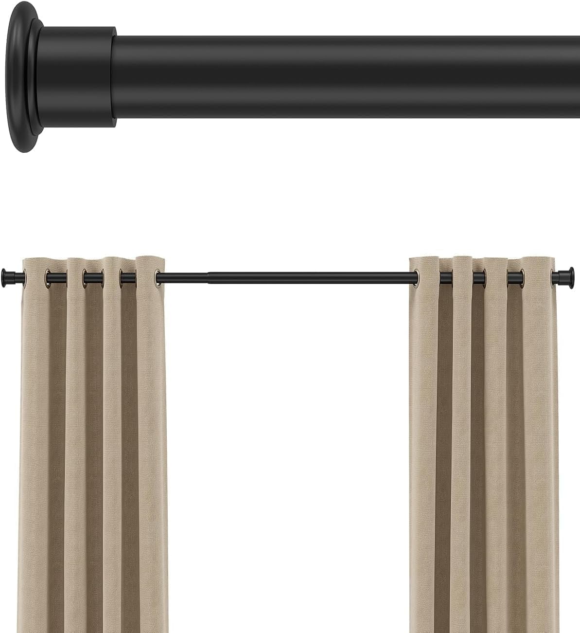 Tension Rods Curtains Extra Long, image size:1193x1301