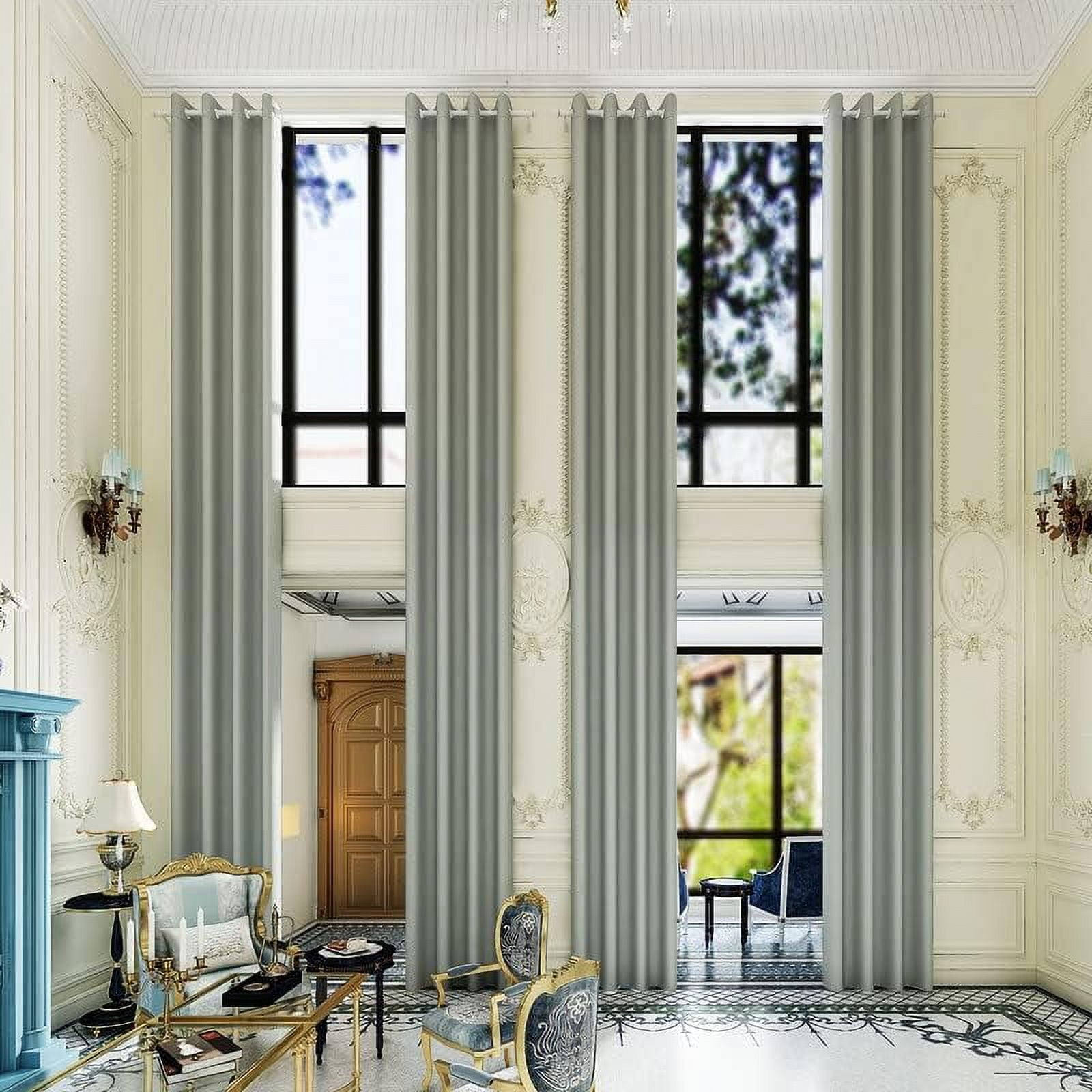 Extra Long Blackout Curtains - 2 Story High Living Room Drapes - Tall