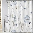 thumbnail image 1 of Extra Long Blue Watercolor Floral Shower Curtain 72 x 84 Inch, Waterproof Fabric Flowers Shower Curtain for Bathroom, Minimalist Wildflower Shower Curtain with 12 Hooks, 1 of 6
