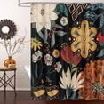 thumbnail image 1 of Extra Long Boho Floral Shower Curtain 72 x 84, Chic Elegant Bathroom Shower Curtain with Tropical Leaves, XL Rustic Flower Shower Curtains for Vintage Bathroom Decor, 1 of 6