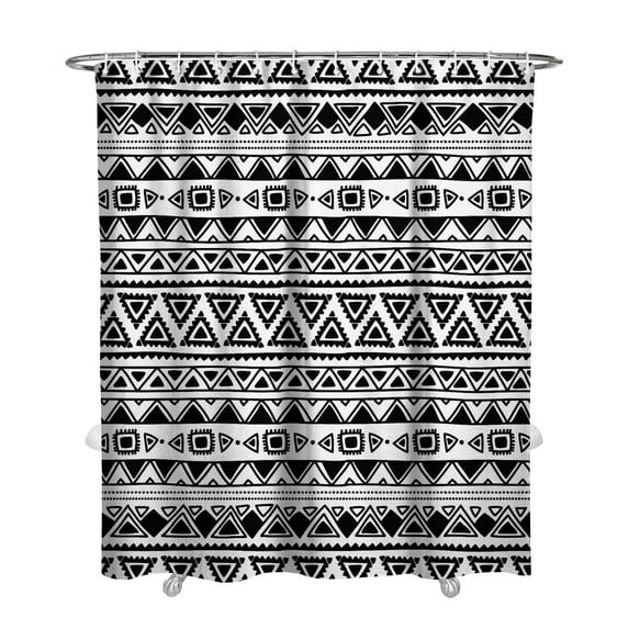 Extra Long Boho Shower Curtain 72x84 Inches - Vintage Floral & Tropical Leaves Pattern, Waterproof Bohemian Bathroom Decor with 12 Hooks, Tribal Rustic Style