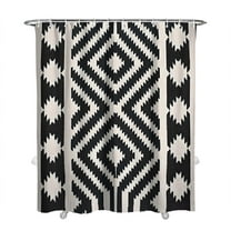 Extra Long Boho Shower Curtain 72x84 Inches - Vintage Floral & Tropical Leaves Pattern, Waterproof Bohemian Bathroom Decor with 12 Hooks, Tribal Rustic Style