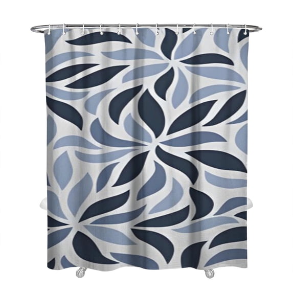Extra Long Boho Shower Curtain 72x84 Inches - Vintage Floral & Tropical Leaves Pattern, Waterproof Bohemian Bathroom Decor with 12 Hooks, Tribal Rustic Style