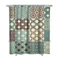 thumbnail image 1 of Extra Long Boho Shower Curtain 72x84 Inches - Vintage Floral & Tropical Leaves Pattern, Waterproof Bohemian Bathroom Decor with 12 Hooks, Tribal Rustic Style, 1 of 5