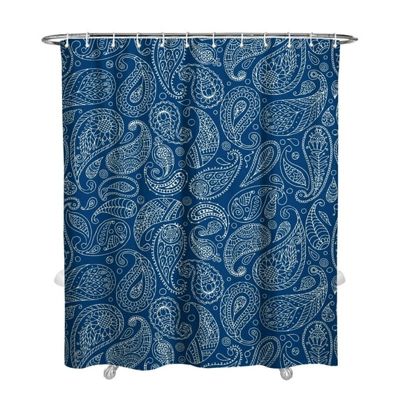 Extra Long Boho Shower Curtain 72x84 Inches - Vintage Floral & Tropical Leaves Pattern, Waterproof Bohemian Bathroom Decor with 12 Hooks, Tribal Rustic Style
