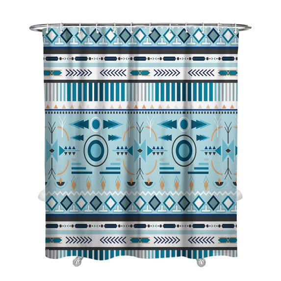 Extra Long Boho Shower Curtain 72x84 Inches - Vintage Floral & Tropical Leaves Pattern, Waterproof Bohemian Bathroom Decor with 12 Hooks, Tribal Rustic Style