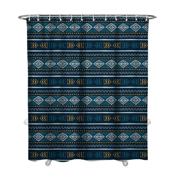 Extra Long Boho Shower Curtain 72x84 Inches - Vintage Floral & Tropical Leaves Pattern, Waterproof Bohemian Bathroom Decor with 12 Hooks, Tribal Rustic Style