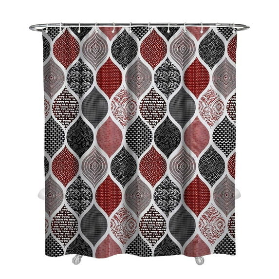 Extra Long Boho Shower Curtain 72x84 Inches - Vintage Floral & Tropical Leaves Pattern, Waterproof Bohemian Bathroom Decor with 12 Hooks, Tribal Rustic Style