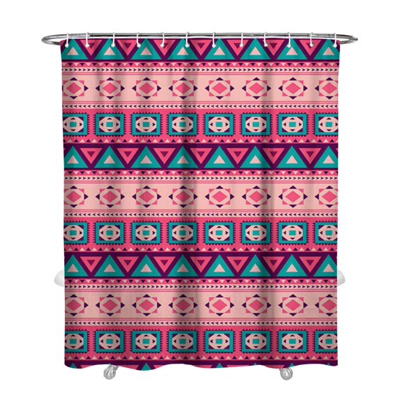 Extra Long Boho Shower Curtain 72x84 Inches - Vintage Floral & Tropical Leaves Pattern, Waterproof Bohemian Bathroom Decor with 12 Hooks, Tribal Rustic Style
