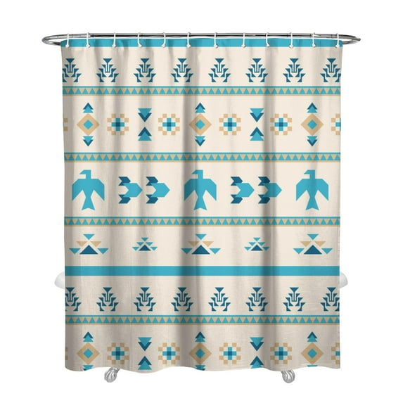 Extra Long Boho Shower Curtain 72x84 Inches - Vintage Floral & Tropical Leaves Pattern, Waterproof Bohemian Bathroom Decor with 12 Hooks, Tribal Rustic Style