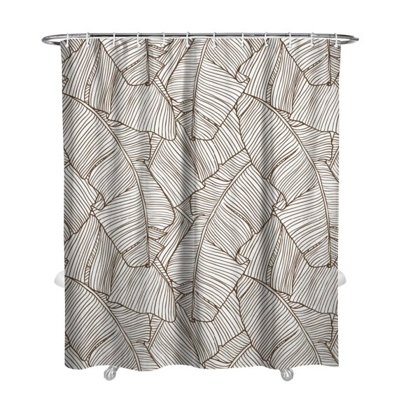 Extra Long Boho Shower Curtain 72x84 Inches - Vintage Floral & Tropical Leaves Pattern, Waterproof Bohemian Bathroom Decor with 12 Hooks, Tribal Rustic Style