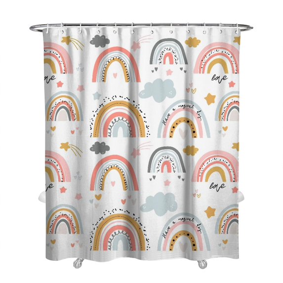 Extra Long Boho Shower Curtain 72x84 Inches - Vintage Floral & Tropical Leaves Pattern, Waterproof Bohemian Bathroom Decor with 12 Hooks, Tribal Rustic Style