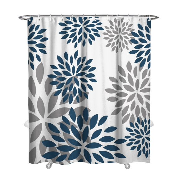 Extra Long Boho Shower Curtain 72x84 Inches - Vintage Floral & Tropical Leaves Pattern, Waterproof Bohemian Bathroom Decor with 12 Hooks, Tribal Rustic Style