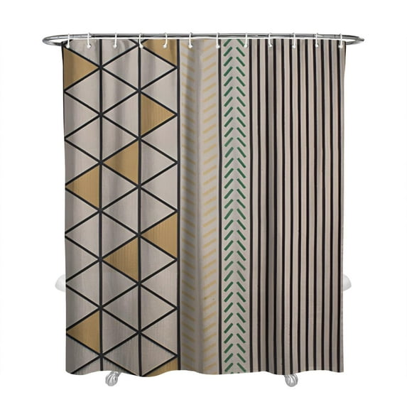 Extra Long Boho Shower Curtain 72x84 Inches - Vintage Floral & Tropical Leaves Pattern, Waterproof Bohemian Bathroom Decor with 12 Hooks, Tribal Rustic Style