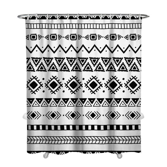 Extra Long Boho Shower Curtain 72x84 Inches - Vintage Floral & Tropical Leaves Pattern, Waterproof Bohemian Bathroom Decor with 12 Hooks, Tribal Rustic Style