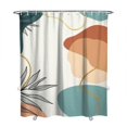 thumbnail image 1 of Extra Long Boho Shower Curtain 72x84 Inches - Vintage Floral & Tropical Leaves Pattern, Waterproof Bohemian Bathroom Decor with 12 Hooks, Tribal Rustic Style, 1 of 5