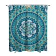 thumbnail image 1 of Extra Long Boho Shower Curtain 72x84 Inches - Vintage Floral & Tropical Leaves Pattern, Waterproof Bohemian Bathroom Decor with 12 Hooks, Tribal Rustic Style, 1 of 5