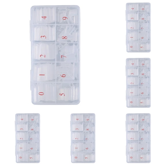 Extra Long C Curve Half Cover Nail Tips, Sunbem Clear 500PCS XXL Long Straight