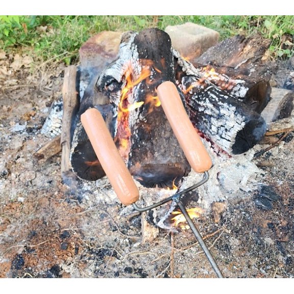 Extra Long Campfire Roasting Fork | 2 - PACK | USA Made Heavy Duty | Spoon River Bottom Wood & Metal