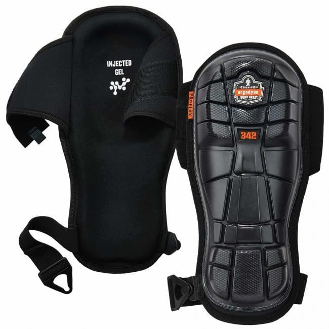 Extra Long Cap Injected Gel Knee Pads, Black