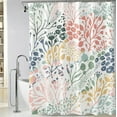 thumbnail image 1 of Extra Long Colorful Abstract Floral Shower Curtain 72 x 84 Inch，Watercolor Flowers Shower Curtain for Bathroom Decor, Wildflower Fabric Shower Curtain with 12 Hooks, 1 of 6