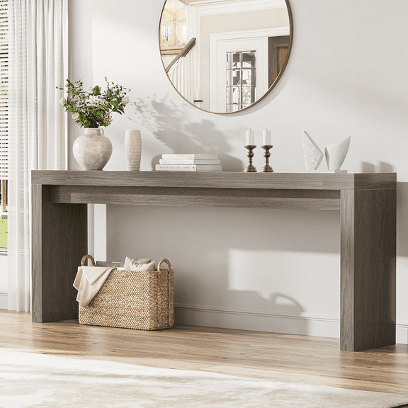 Extra Long Console Table for Entryway, 70.9-Inch Farmhouse Wood Behind Couch Table, Modern Entryway Rectangular Console Table for Entrance, Living Room, Hallway, Foyer (Grey)