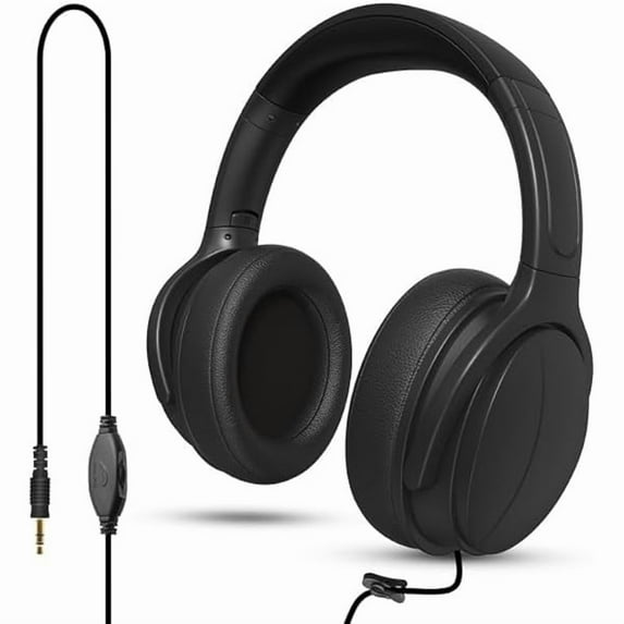 Extra Long Cord Wired Headphone for TV and PC for TV Watching for Seniors with Volume Control Wired Headphones with Long Cord Length(19.6FT)