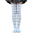 thumbnail image 1 of Extra Long Cotton Stripe Thigh High Socks Over the Knee High Socks, 1 of 2