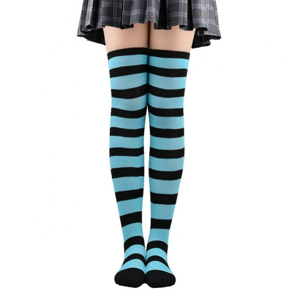 Extra Long Cotton Stripe Thigh High Socks Over the Knee High Socks
