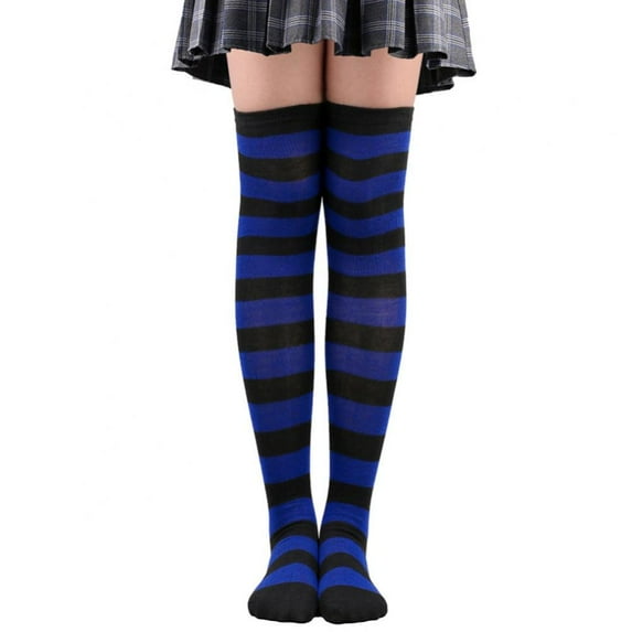 Extra Long Cotton Stripe Thigh High Socks Over the Knee High Socks