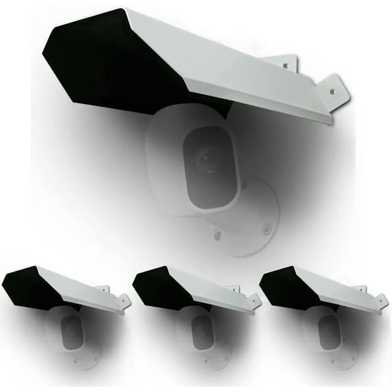 {Extra Long Cover Shield for Outdoor Camera }, 4 packs Universal Protective Sun Rain Roof for Dome/Bullet Outdoor Camera