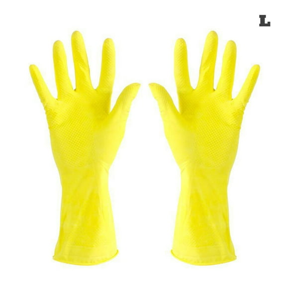 Extra Long Cuff Rubber GlovesforDishwashing and Laundry, PVC Household Cleaning Gloves with Non Slip Grip, Choose Size M or LforForearm Protection
